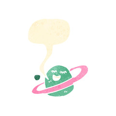 planet retro cartoon