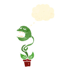 venus fly trap retro cartoon