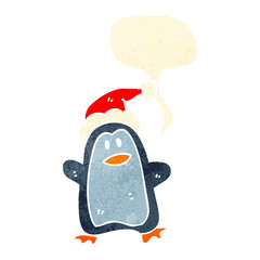 retro cartoon penguin