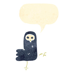 spooky crow retro cartoon