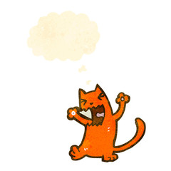 Obraz premium retro cartoon cat with thought bubble