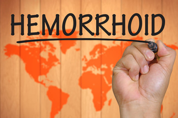 hand writing Hemorrhoid