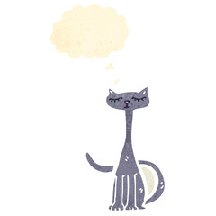 retro cartoon long necked cat