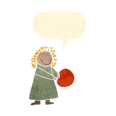 child's drawing of a girl with ball