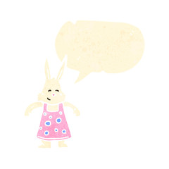 retro cartoon rabbit in dress
