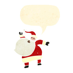 retro cartoon dancing santa