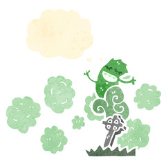 retro cartoon ghost rising from grave