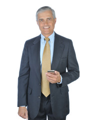 Standing Businessman with Electronic Device