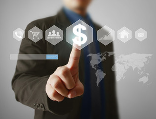 pressing modern social button