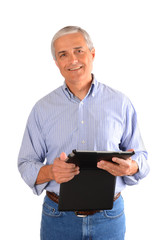 Casual Businessman with Tablet Computer