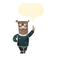 retro cartoon father bear talking