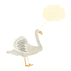 retro cartoon swan
