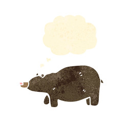 cartoon bear with thought bubble