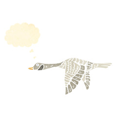 retro cartoon flying goose