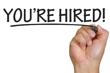 hand writing you are hired