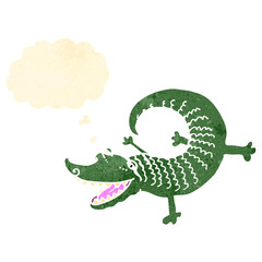 retro cartoon crocodile