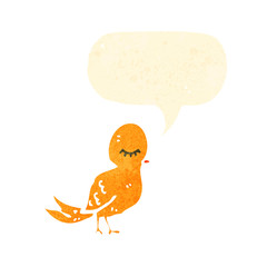 retro cartoon tweeting bird
