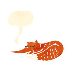 retro cartoon sly fox