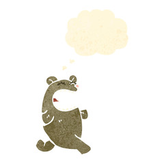 retro cartoon crazy bear