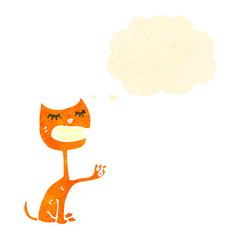 retro cartoon cat holding out paw