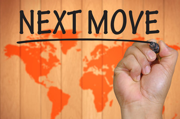 hand writing next move