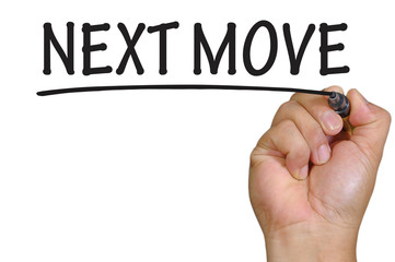 hand writing next move