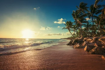 Fototapete Insel Landscape of paradise tropical island beach