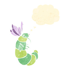 funny retro cartoon fat butterfly