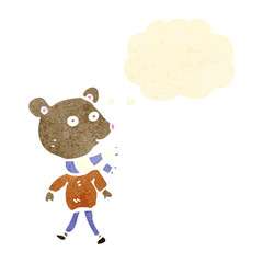 retro cartoon bear in clothes