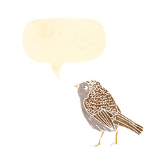 tweeting bird retro illustration