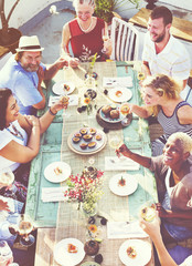 Diverse People Luncheon Outdoors Food Concept