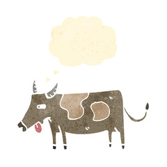 retro cartoon cow