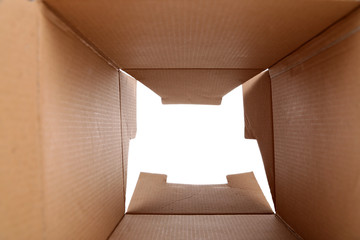 Cardboard box inside view