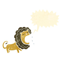 roaring lion retro cartoon