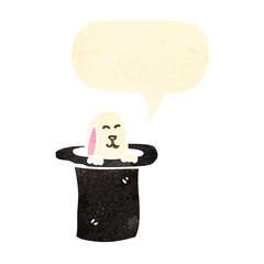 retro cartoon rabbit in hat