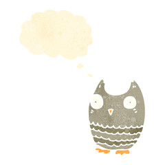 cute little owl retro cartoon