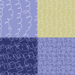 Set of 4 vector iseamless nk hand drawn scribble texture