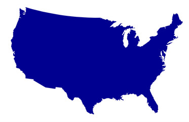 USA Map Silhouette - obrazy, fototapety, plakaty