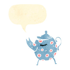 retro cartoon tea pot