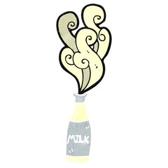retro cartoon milk bottle