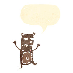 cartoon angry little bear