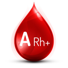 Ilustracja grupy krwi A Rh+ - obrazy, fototapety, plakaty