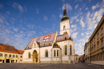 Fototapeta na wymiar St. Mark's Church in Zagreb, Croatia. 