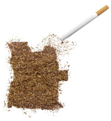 Tobacco shaped as Angola and a cigarette.(series)