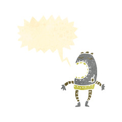 retro cartoon little robot