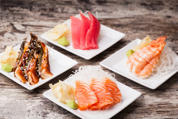 delicious mixed sashimi