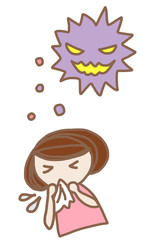 風邪の人物イラスト｜くしゃみ