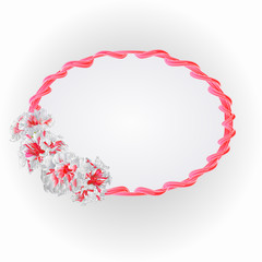 Red frame with white hibiscus vector