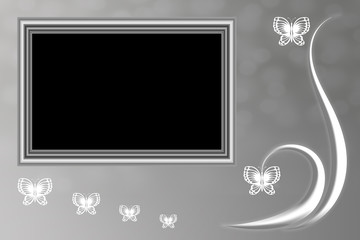 Picture Frame on a Butterfly Background