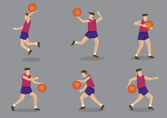 Basketball player with Basketball Vector Illustration